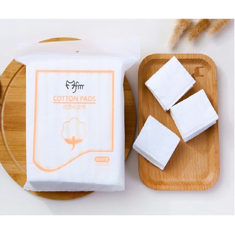 Bịch 222 miếng bông tẩy trang mèo 3 lớp cotton 2 mặt thấm hút tốt