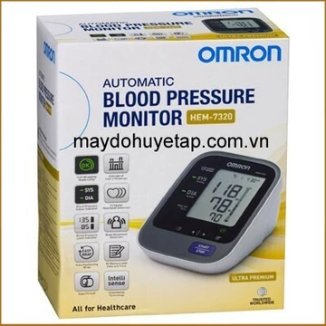(Ưu Đãi Giá Sốc)Máy kiểm tra huyết áp bắp tay tự động Omron HEM-7320 (Trắng phối xám)