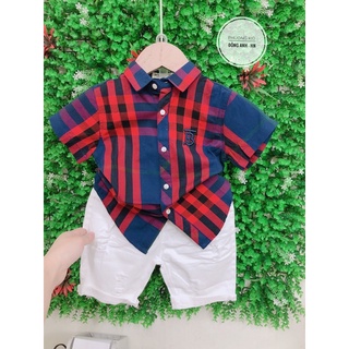 Áo sơ mi kẻ bbr cộc tay mùa hè cho bé trai từ 1- 6 tuổi ( 6-22kg) phương kid
