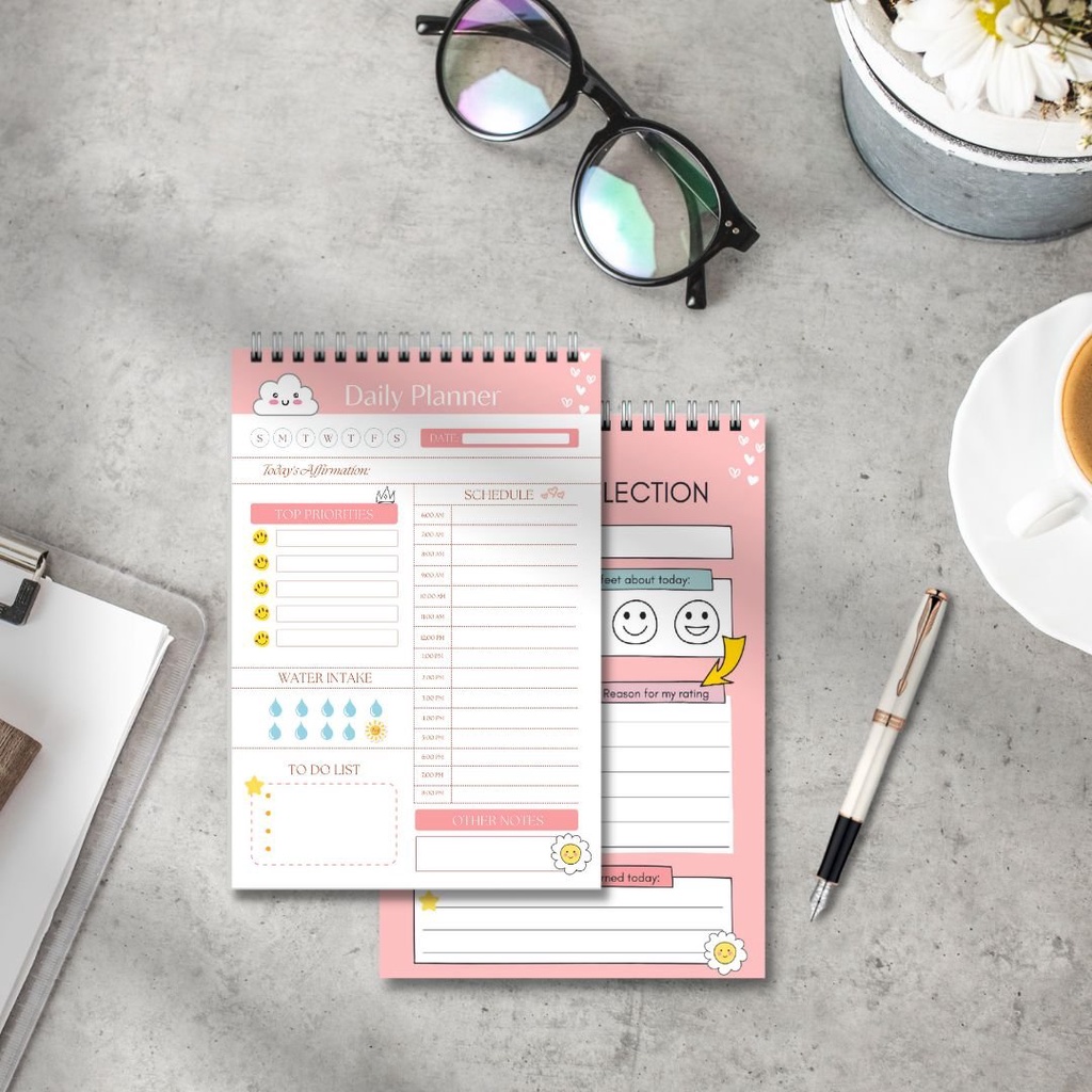 Daily planner sổ lò xo, Sổ tay ghi chép từ vựng, lập kế hoạch lịch trình tiện lợi, có thể xé rời 14.5x10cm (HÀNG CÓ SẴN)