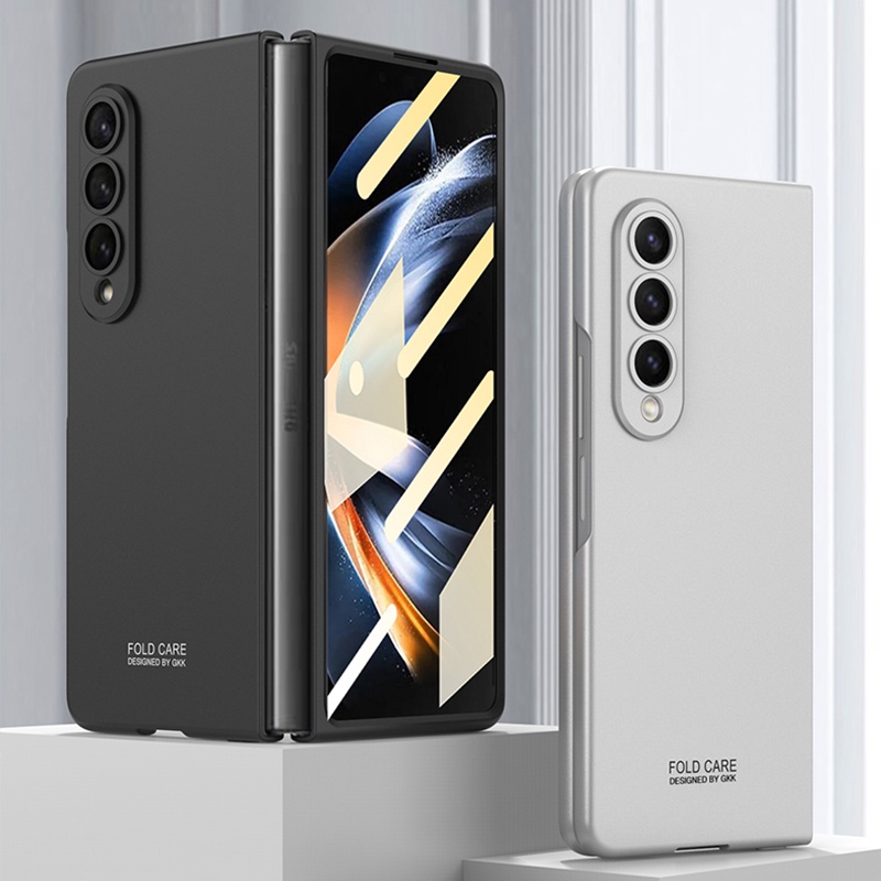 Ốp Điện Thoại Chống Sốc Z Fold 7 6 4 5G 360 Bảo Vệ Toàn Màn Hình Kính Cường Lực Cho Samsung Galaxy Fold 5 Matte PC Cover