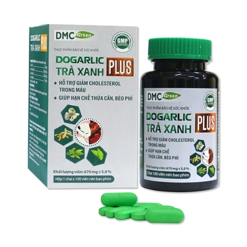 Viên uống giảm cholesterol - giảm mỡ máu Tỏi Dogarlic Trà Xanh Plus - Hộp 100 viên - Hạn chế thừa cân béo phí