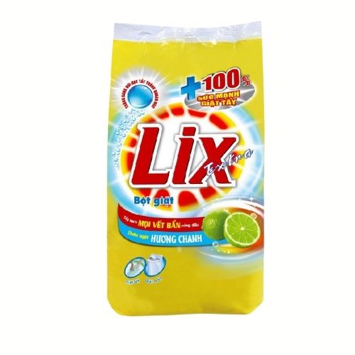 Ảnh Bột giặt Lix Extra hương chanh 550gr EC055 thơm mát làm sạch mọi vết bẩn cứng đầu cho giặt tay và máy 1
