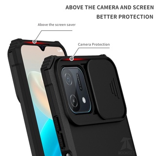 Dành Cho OPPO A16K / A16e / A15 / A15s / A54 4G / A74 4G / A95 / Reno 5 Ốp Lưng Có Nắp Camera Trượt Chân Đế Bảo Vệ Chống Sốc Siêu Mỏng