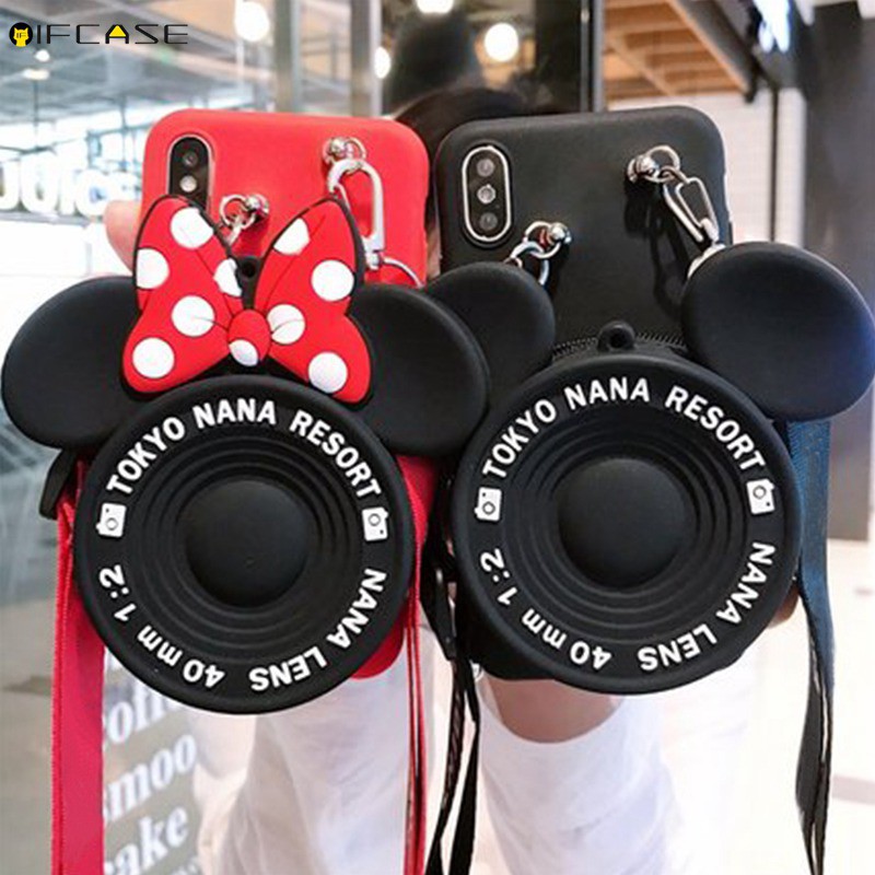 Ốp điện thoại Samsung Galaxy Note 20 Ultra 10 Lite 10 + Plus 9 Minnie Mickey Unicorn Khủng long Cinnamoroll Dây buộc chó Dây kéo Ví đựng tiền xu Gói thẻ hoạt hình Vỏ mềm dễ thương
