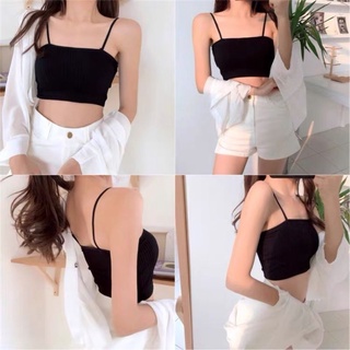 Áo 2 Dây Croptop Sợi Bún Thun Gân From Ôm Mịn Mát Freesize 53kg, Áo Dây Croptop Sexy 2SSB RYSO STORE