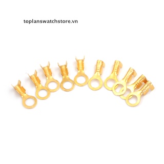 100 Đầu nối dây điện hình tròn 5.2mm bằng đồng thau màu vàng kim