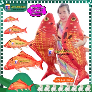 THÚ NHỒI BÔNG CON CÁ CHÉP 3D SIÊU TO KHỔNG LỒ SIZE ĐẠI DÀI 1M2 - GẤU BÔNG HÌNH CON CÁ CHÉP
