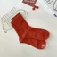 Lưới Đỏ Tất Cotton Nữ Đơn Giản Kẻ Sọc Tất Sinh Viên Thường Ngày Năm Mới Ins Phong Cách Trung Bình Tất