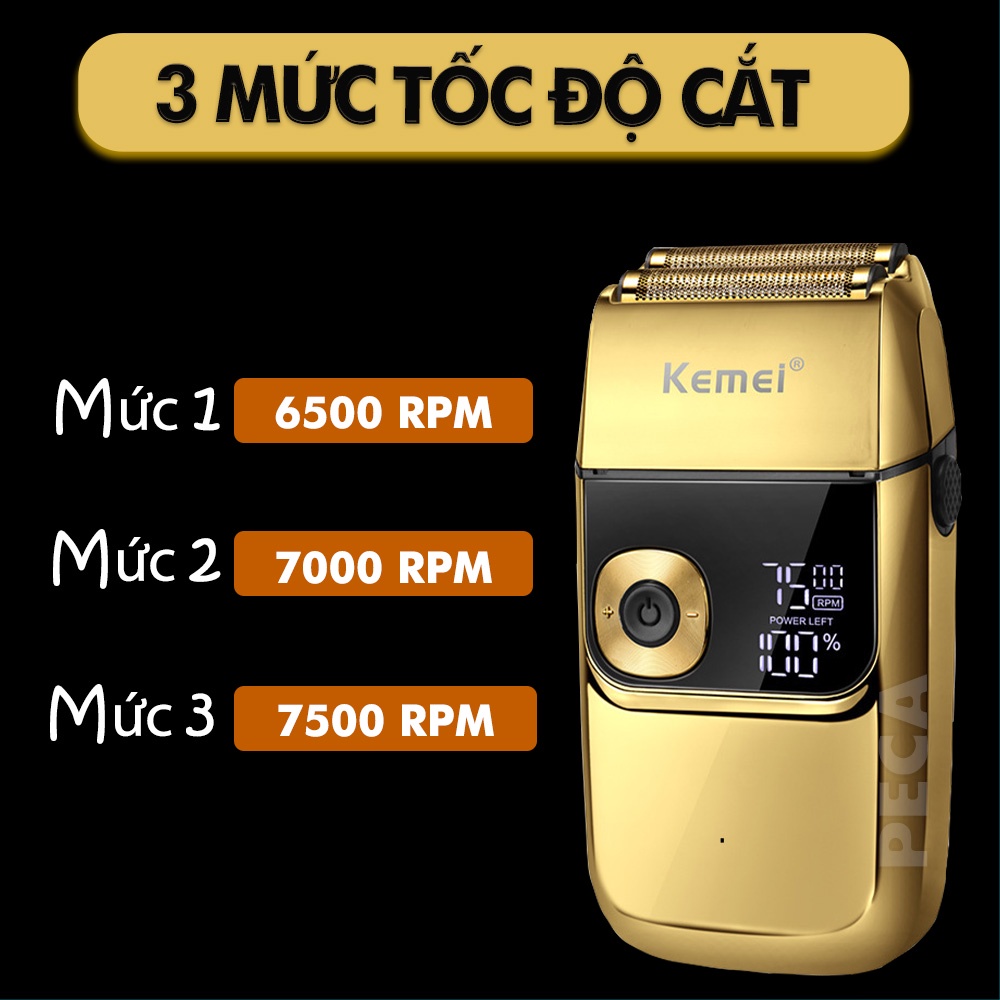 Mô tả Máy cạo râu Kemei KM-2028 màn hình LCD thông minh 3 tốc độ cắt- có thể fade tóc - phân phối chính hãng - 10