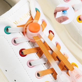 Flat Gradient Co Giãn Giày Dây Giày Sneaker Dây Cao Su Phẳng Giày Ren Trẻ Em Người Lớn Nhanh Lười Dây Giày Không Buộc