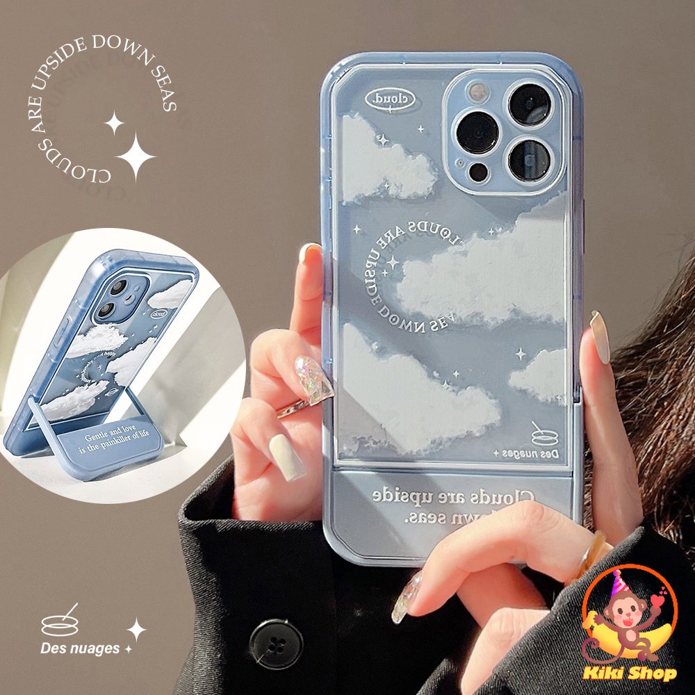 Dreamy White Cloud Invisible Bracket Phone Case Compatible for IPhone ...