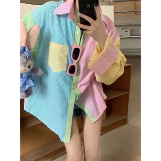 Áo Sơ Mi Nữ Dài Tay Dáng Rộng Phong Cách Hàn Quốc Baju Baju Wanita Lengan Panjang Hàng Mới Có Sẵn