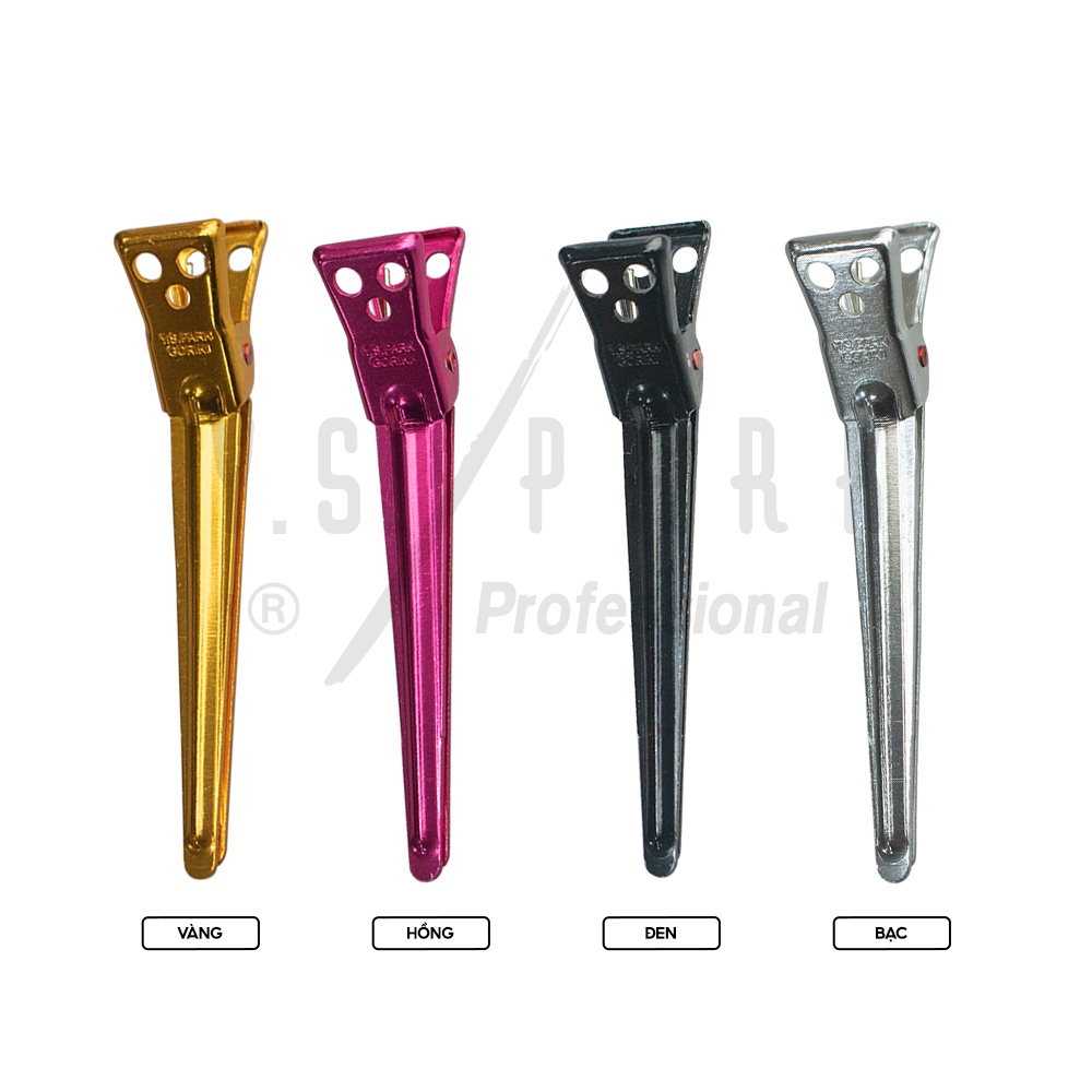 Ảnh Kẹp mỏ vịt làm tóc YS PARK CLIP-M chất liệu nhôm chống gỉ kháng hóa chất size M - hàng chính hãng Made in Japan 1