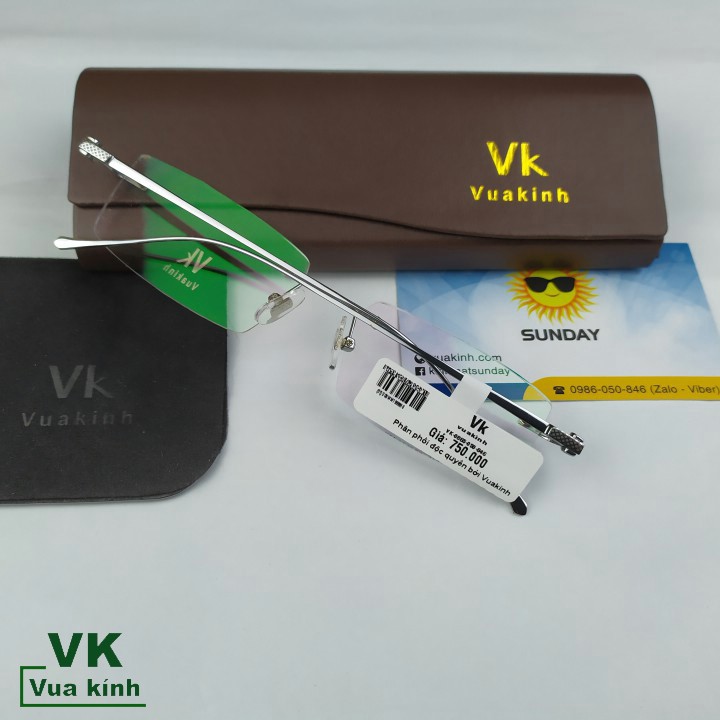 Gọng kính cận khoan không viền titan VK70