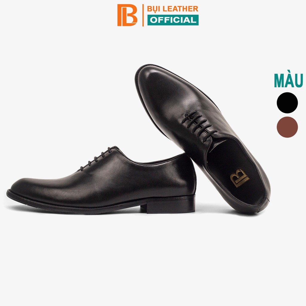 Giày nam oxford công sở da bò nappa cao cấp màu đen G101- Bụi leather- hộp sang trọng -Bảo hành 12 tháng