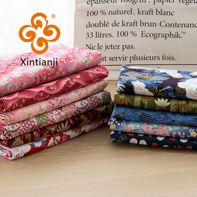 Vải Cotton Đồng In Hình Nhật Bản Cho Gia Đình Kim Cương Tay May Chất Liệu 50x145cm TJ1023