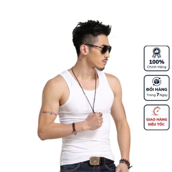 Áo Ba Lỗ Nam Cao Cấp ,Aó Thun 3 Lỗ Lót Trong Sơ Mi Màu Trắng Trơn Đơn Giản Dáng Classic Chất Cotton Mềm Mịn .