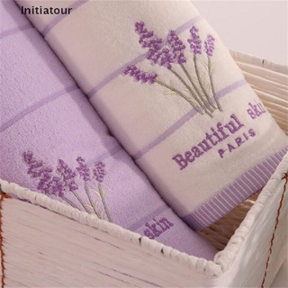 Bộ khăn tắm cotton thêu hoa oải hương mềm mại chất lượng