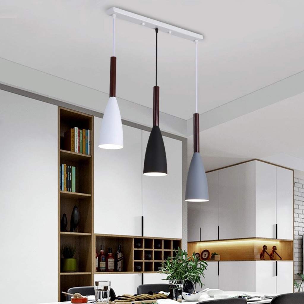 Ảnh Đèn thả đui gỗ SuperVilighting, mã THADUIGO-D100,Sử dụng  bóng led đui E27,AC 220V Kích thước D100 xH300mm BH 24 tháng 4
