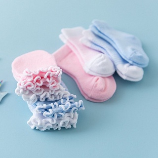 Bộ 4 Đôi Vớ Găng Tay Màu Xanh Dương / Hồng Xinh Xắn Cho Bé Sơ Sinh 0-6 Tháng Tuổi