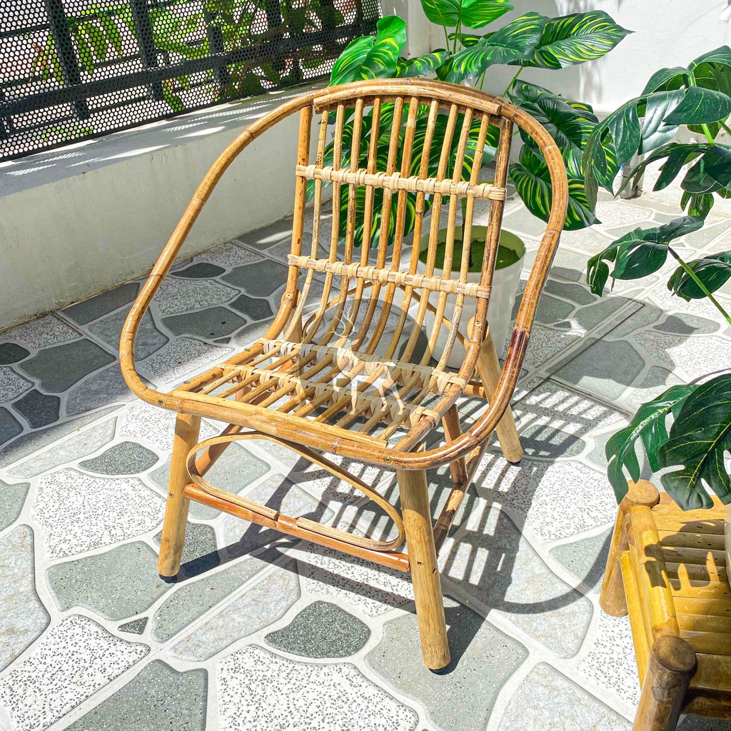 Combo Bộ Ghế mây tre và Bàn gỗ xà cừ HOME MÂY - Sản phẩm phù hợp cho quán Cafe