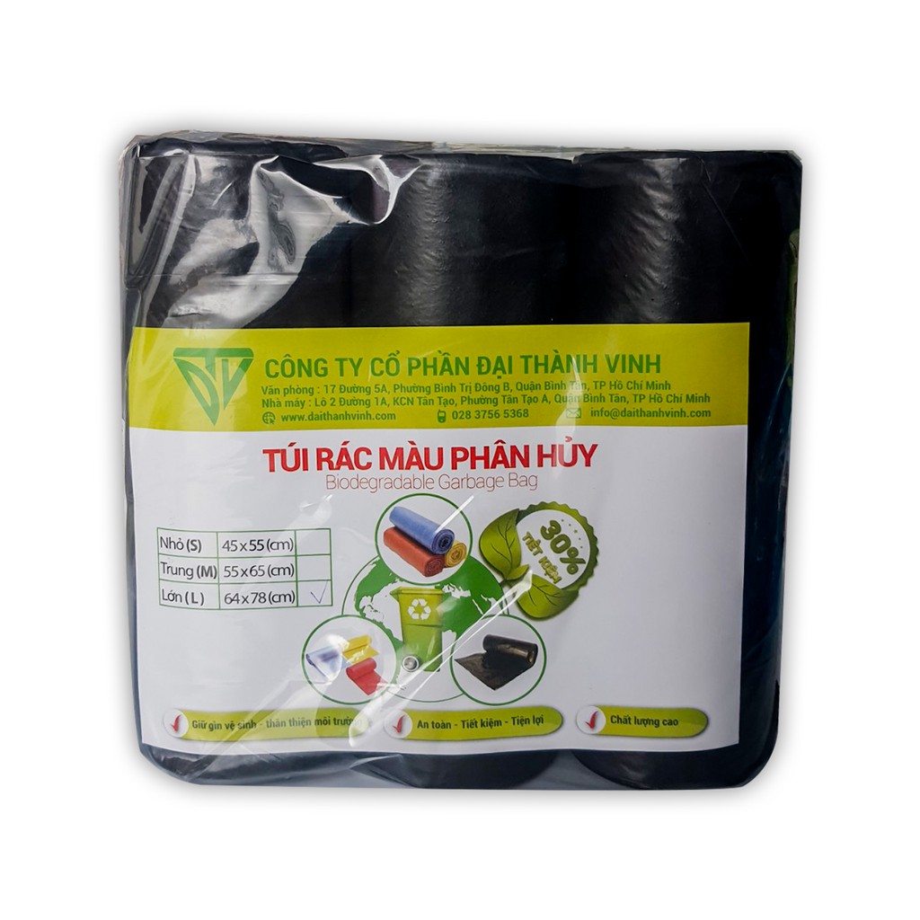 TÚI RÁC PHÂN HỦY (1 BỘ 3 CUỘN TÚI ĐỰNG RÁC TỰ PHÂN HỦY ĐỦ SIZE NHỎ ...