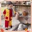 Bà ba Đỏ ghép vàng đi chùa [CHƯA CÓKHĂN], lễ hội cho bé 🎁 FREESHIP 🎁 - Lụa mềm mại, mát mẻ thấm hút mồ hôi, kiểu dáng xi