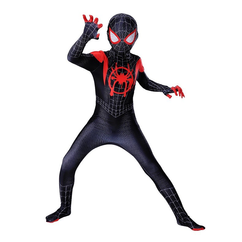 Bộ Đồ Hóa Trang Người Nhện Màu Đỏ Đen Cho Bé Dịp Halloween
