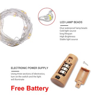 Vòng Hoa Pin Chai Rượu Có Nút Chặn 2M 20 LED Dây Đồng Nhiều Màu Sắc Cổ Tích Đèn Cho Tiệc Cưới Quà Tặng Giáng Sinh Trang Trí
