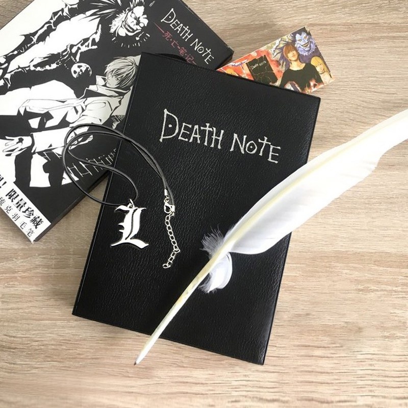 Sổ Tay Ghi Chú In Hình Anime Death Note Và Bút Lông Vũ + Vòng cổ Dành ...