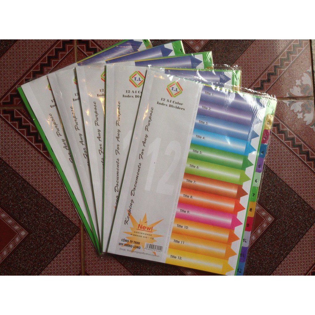 Combo 10 tập chia file nhựa 12 lá có số | Shopee Việt Nam