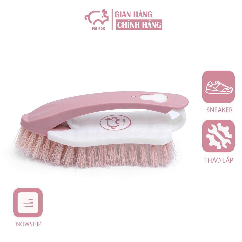 Bàn chải đánh giày PIGPOX lắp ráp đa năng màu hồng | Shopee Việt Nam