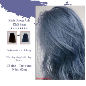 Thuốc nhuộm tóc màu XANH DƯƠNG ÁNH KHÓI SÁNG 100ml màu nhuộm lên chuẩn tone