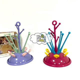 Khay Úp Bình Sữa Cho Bé Sơ Sinh – Giá Phơi Bình Sữa Xoay 360°, Có Khay Hứng Nước, Gập Gọn Tiện Lợi