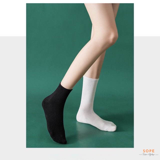 Tất vớ cổ cao nam nữ phong cách Ulzzang Hàn Quốc, chất liệu Cotton thông thoáng co giãn 4 chiều - Ekiu Shop