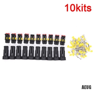 Bộ 10 đầu nối dây điện 2 pin chống nước cho xe ô tô