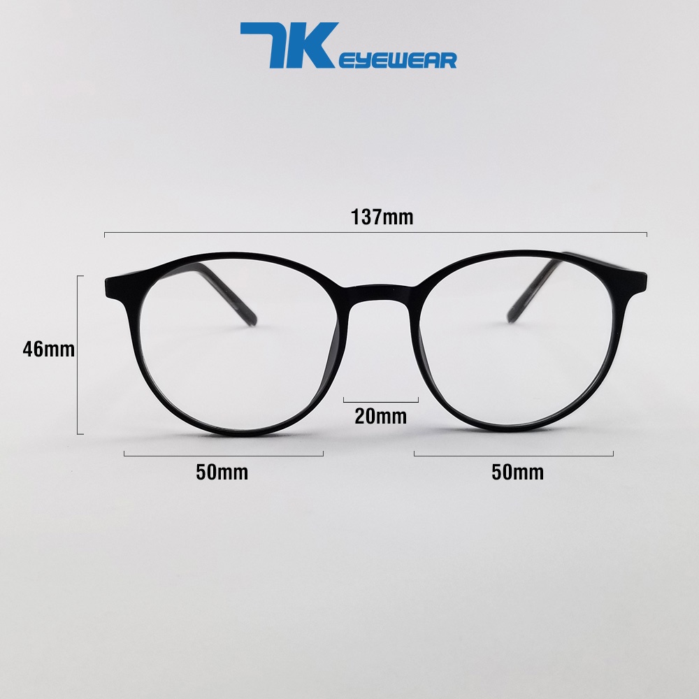 Ảnh Mắt kính cận tròn có sẵn độ 0 - 6 độ tròn nam nữ 7K8243 màu đen, xám, hồng. Tròng kính chống UB, ánh sáng xanh, đổi màu 4