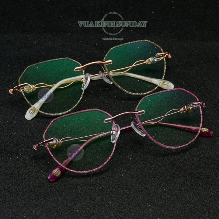 Gọng kính cận khoan không viền nữ VD186