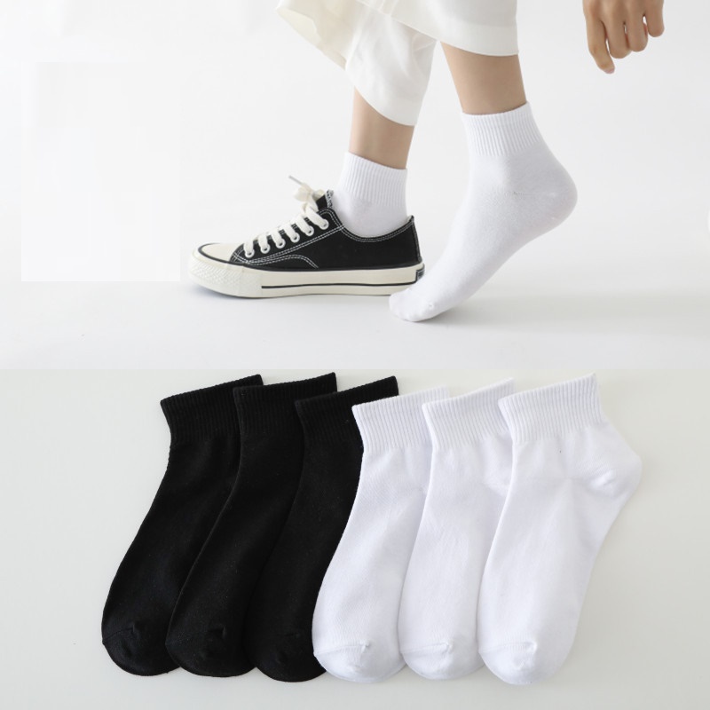 Tất cổ cao nam nữ, tất nữ nam nhún chất liệu cotton mềm thoáng mát dễ phối đồ