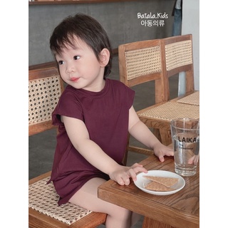 Quần áo trẻ em BATALA KIDS kiểu sát nách thun cotton màu trơn mùa hè cho bé trai và bé gái từ 1 đến 6 tuổi TRON01