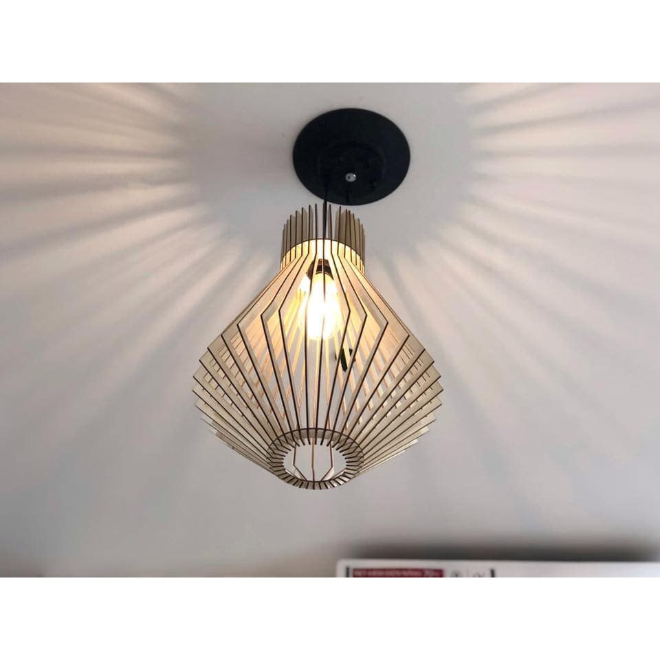 Đèn Gỗ DIY 136 trang trí cửa hàng