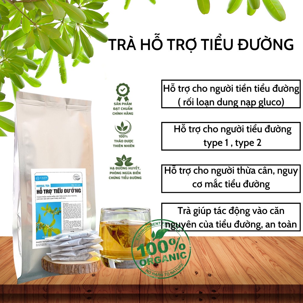 [Đưa về 6 chấm] Trà hỗ trợ tiểu đường Calen Nature Farm ổn định đường huyết HbA1c và ngăn ngừa biến chứng tiểu đường