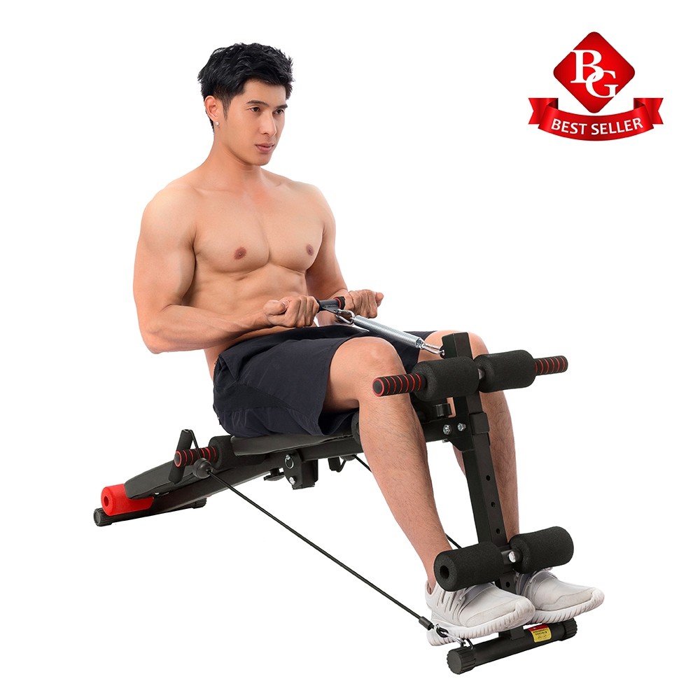 Ảnh BG Ghế tập cơ bụng muse màu có chốt gập mẫu SIT UP BOARD 118 Đỏ 1