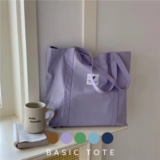 [littlebrown] Túi tote trơn vải canvas nhiều màu