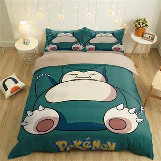 G13 Pokemon Snorlax Psyduck Ba Tư 3in1 Bộ Chăn Ga Gối Chăn Gối Phòng Ngủ Thoải Mái Nhà Phù Hợp Với G1