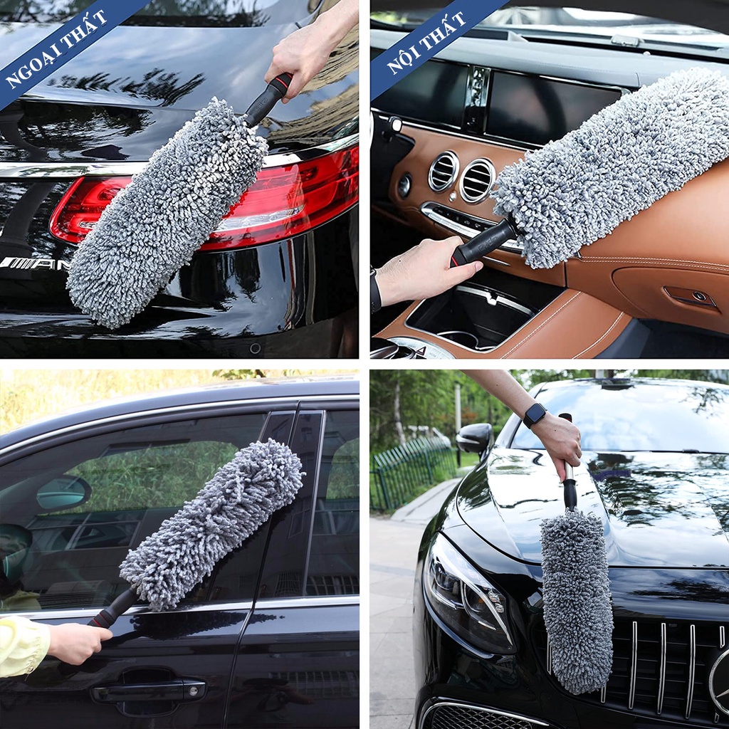 Mô tả Bộ Combo Khăn và Chổi Lau Xe Ô Tô Loại To 60*30CM Sợi Siêu Thấm Microfiber Dùng Cho Xe Ô Tô Xe Tải Xe Khách Amalife - 2
