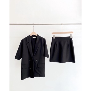 Set áo Blazer nữ ngắn tay+chân váy ngắn Ma Vie