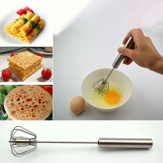 Cây Đánh Trứng Inox Có Lò Xo Tự Xoay
