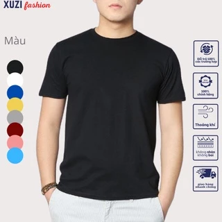 áo thun nam cổ tròn , áo phông ngắn tay trơn basic chất vải su dày co dãn 4 chiều mềm mại, chống xù nhiều màu siêu đẹp